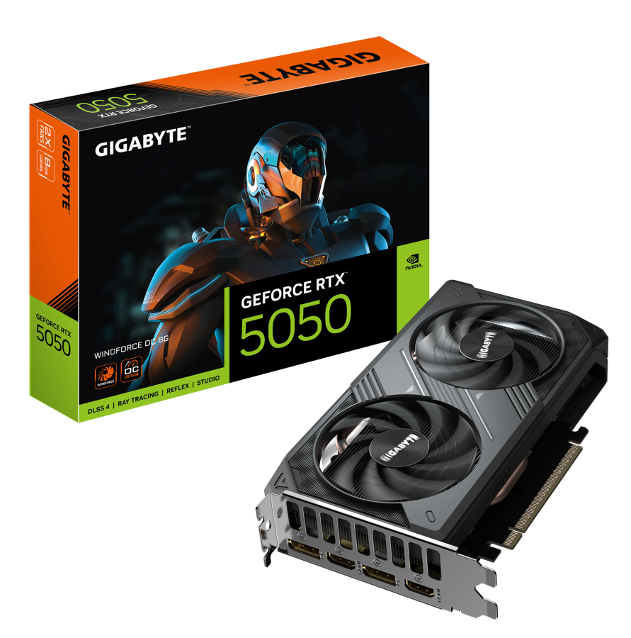 Videokarte Gigabyte GeForce RTX 5050 WINDFORCE OC 8G (GV-N5050WF2OC-8GD)