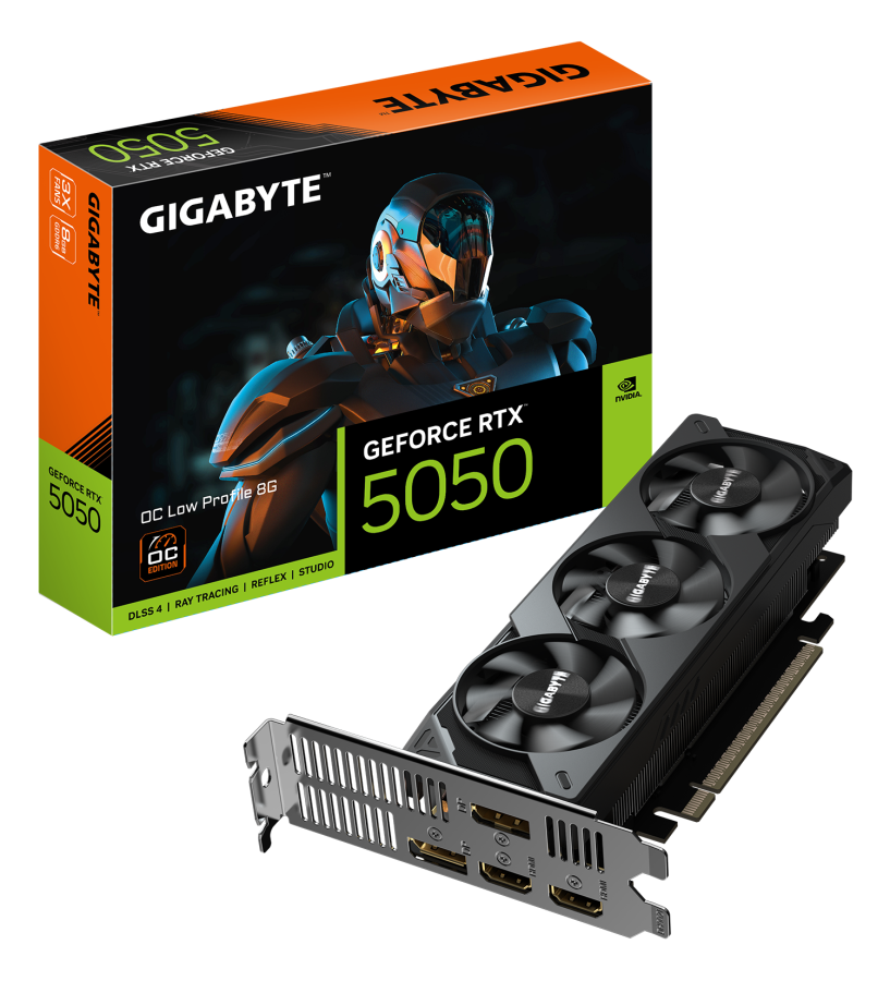 Videokarte Gigabyte GeForce RTX 5050 OC Low Profile 8G (GV-N5050OC-8GL)
