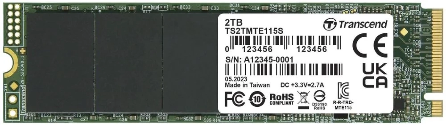 Cietais disks Transcend MTE115S 2TB (TS2TMTE115S)