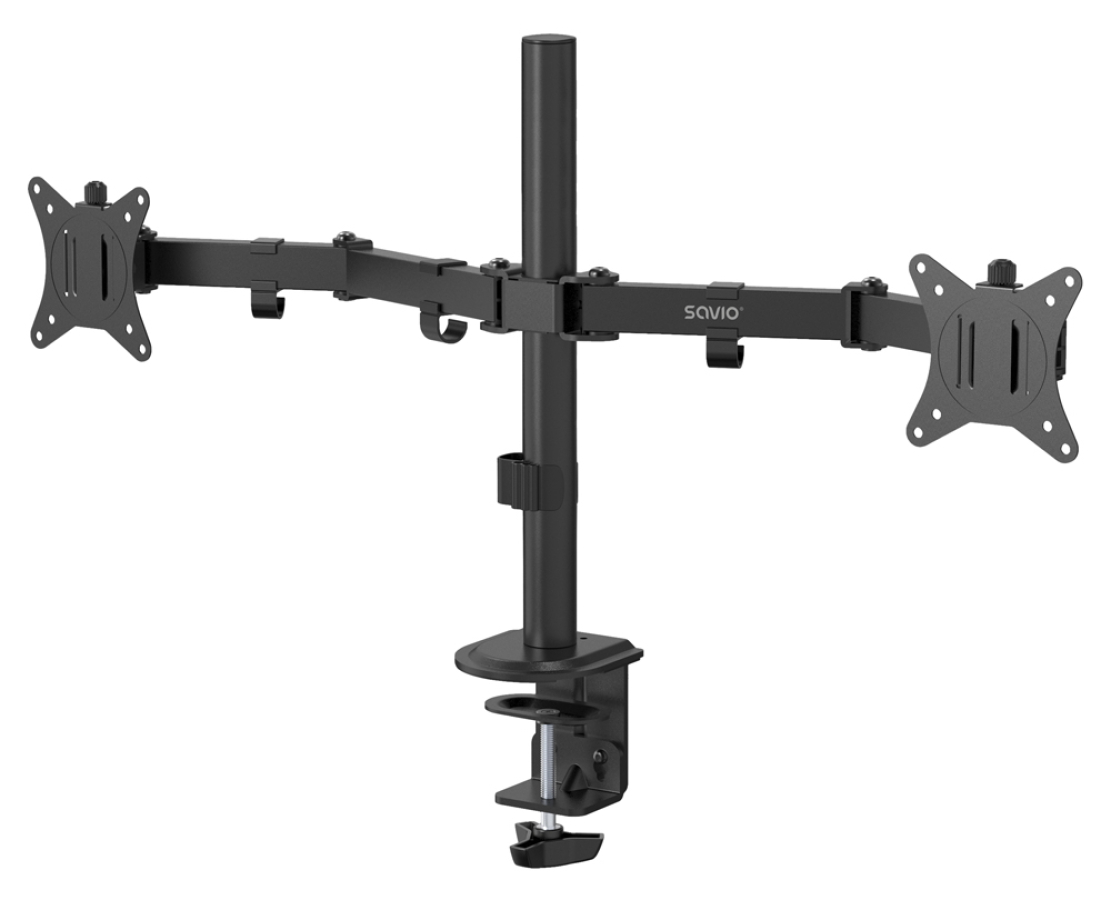 Monitora stiprinājums Savio  17" - 32" Dual monitor desk mount (UM-03)