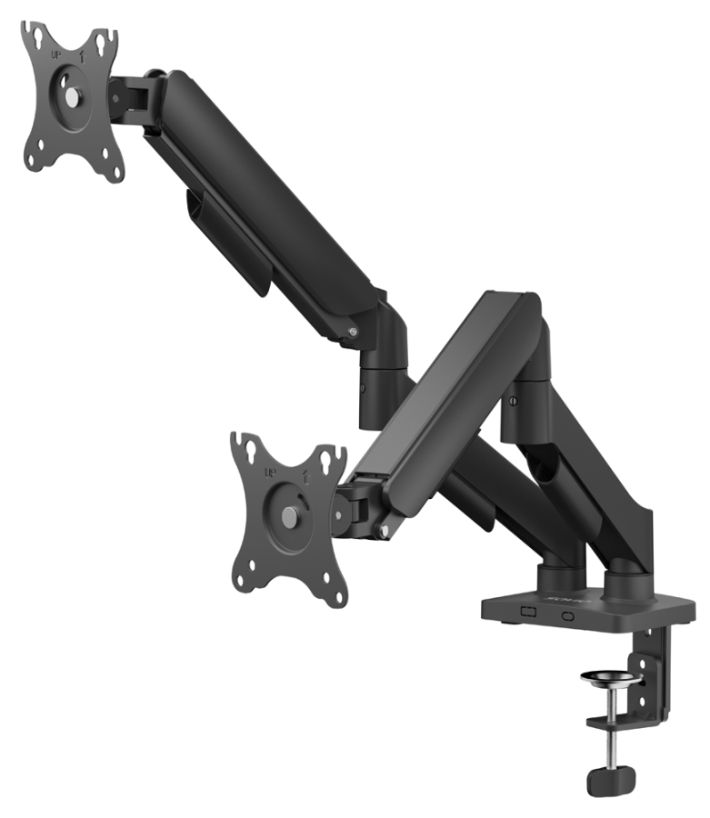 Monitora stiprinājums Savio  17" - 32" Dual monitor spring loaded desk mount (UM-04)