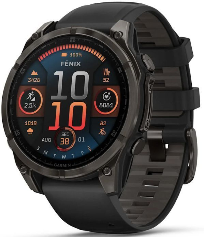 Viedpulkstenis Garmin Fenix 8 Amoled Saphire Carbon Grey DLC Titanium 43mm (010-02903-21)