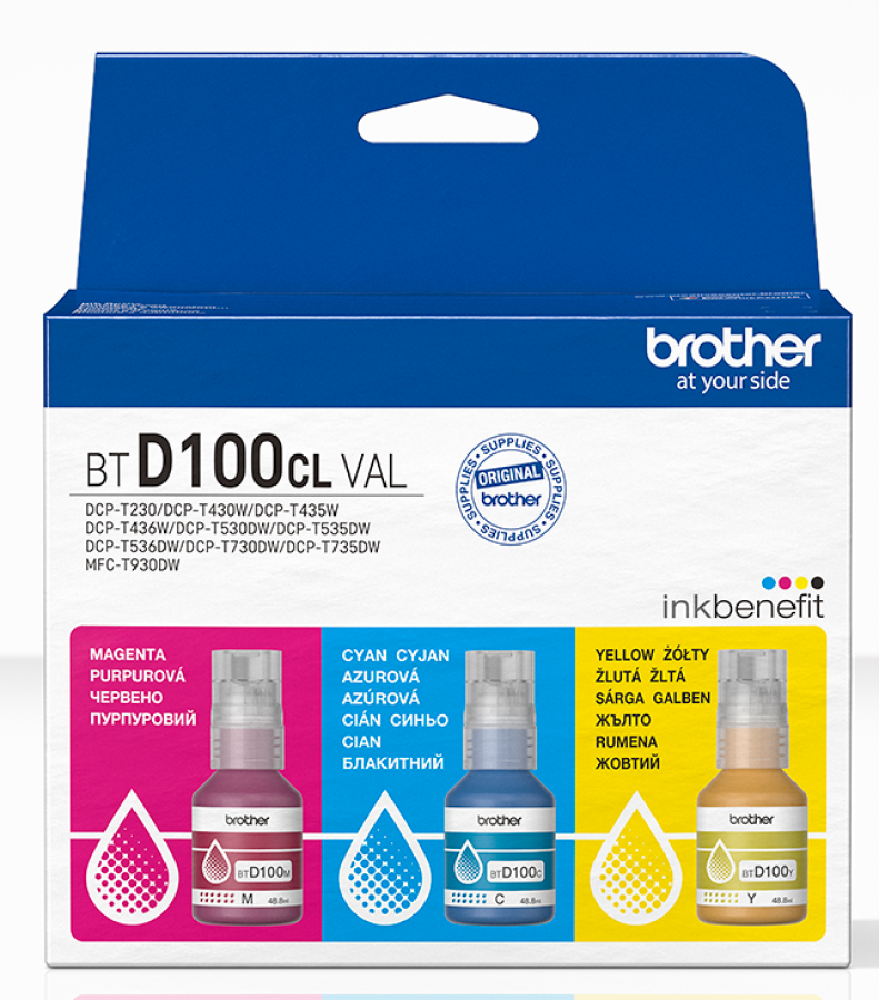 Tinte Brother BTD100CL Yellow Cyan Magenta (BTD100CLVAL)