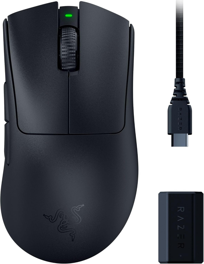 Datorpele Razer DeathAdder V3 Pro + HyperPolling Dongle Black (RZ01-04630300-R3WL)