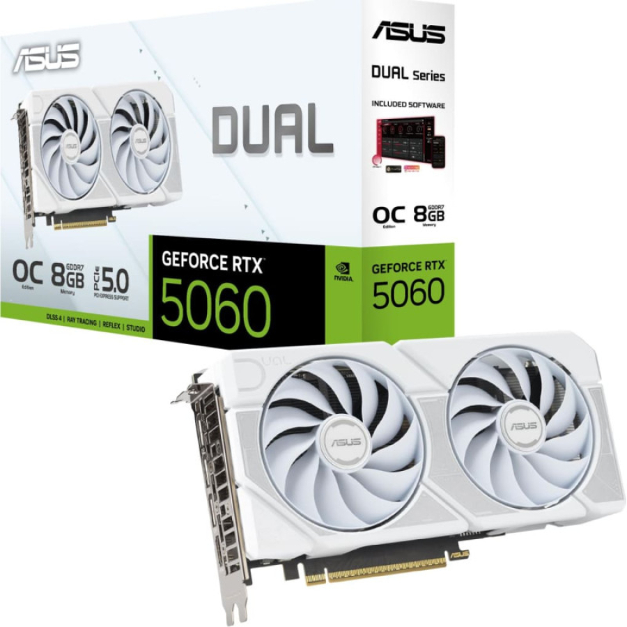Graphics Card Asus GeForce RTX 5060 8GB White (DUAL-RTX5060-O8G-WHITE)