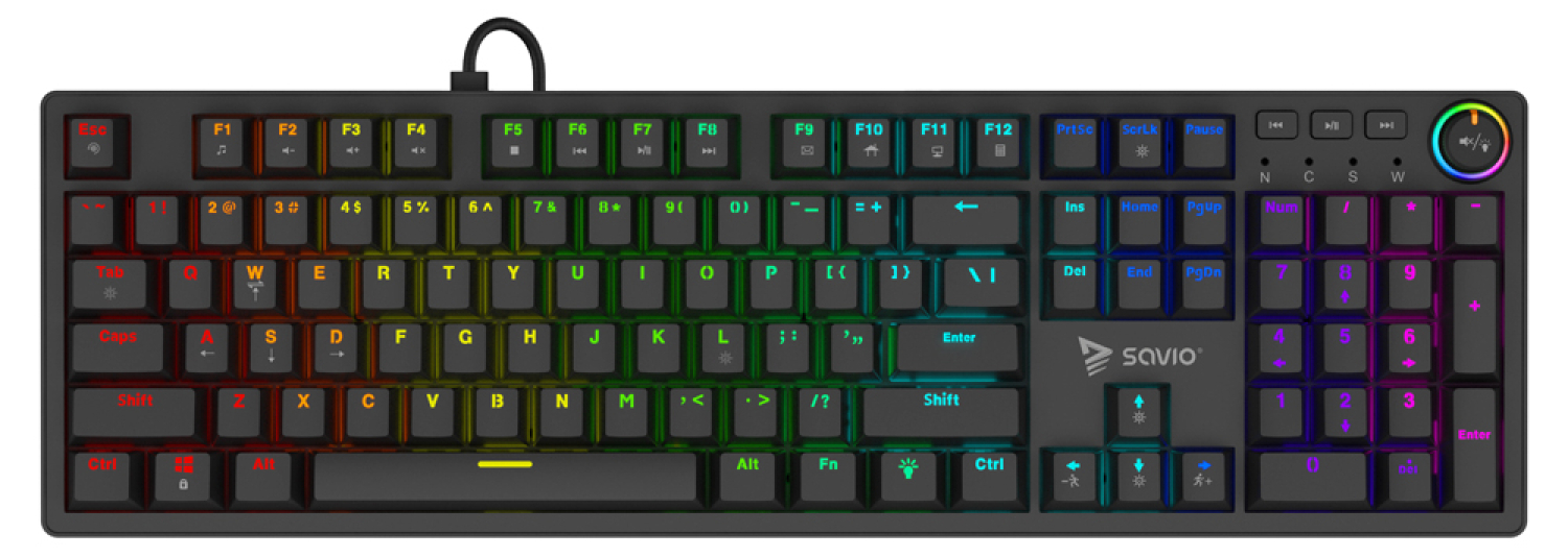 Keyboard Savio Styx Mechanical Keyboard Red Outemu (STYX RED)