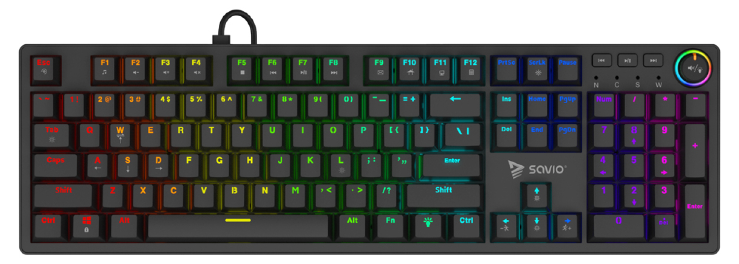 Keyboard Savio Styx Mechanical Keyboard Blue Outemu (STYX BLUE)
