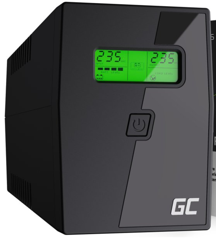 Nepārtrauktas barošanas bloks Green Cell PowerProof LCD UPS 850VA 480W 2x Schuko (UPSLM480)