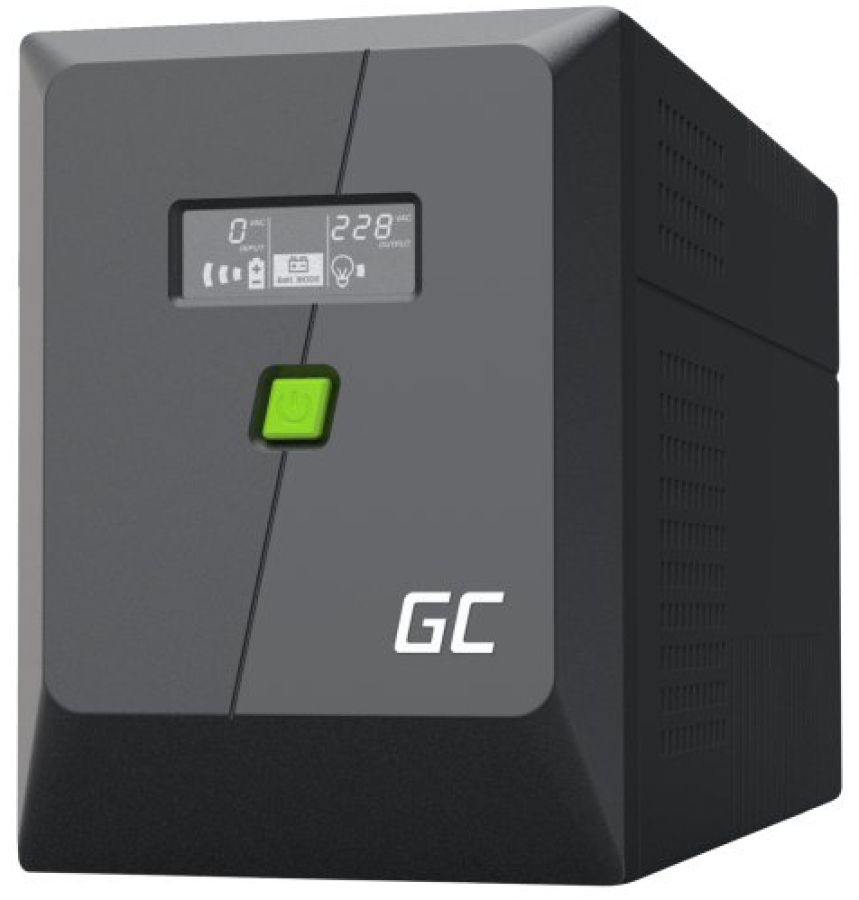 Nepārtrauktas barošanas bloks Green Cell PowerProof LCD UPS 1500VA 900W USB 4x Schuko + IEC (UPSLM900)