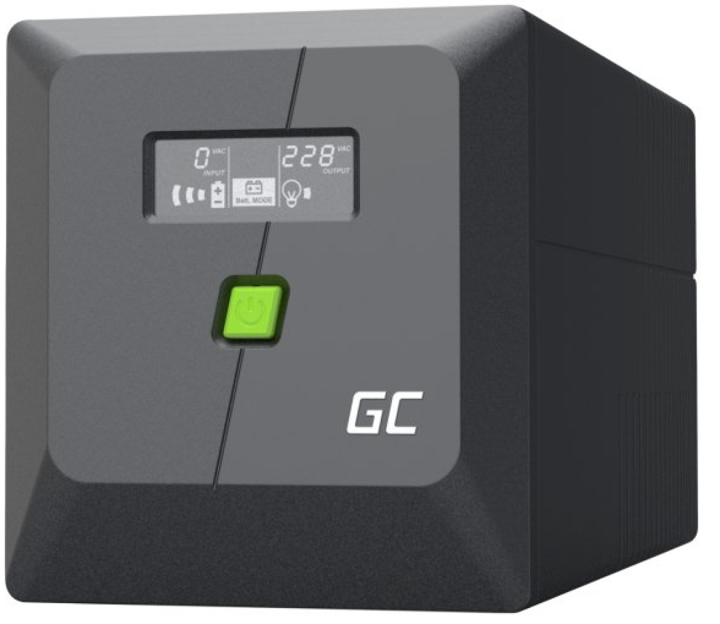 Nepārtrauktas barošanas bloks Green Cell PowerProof LCD UPS 750VA 480W USB 2x Schuko + 2x IEC (UPSLP480)