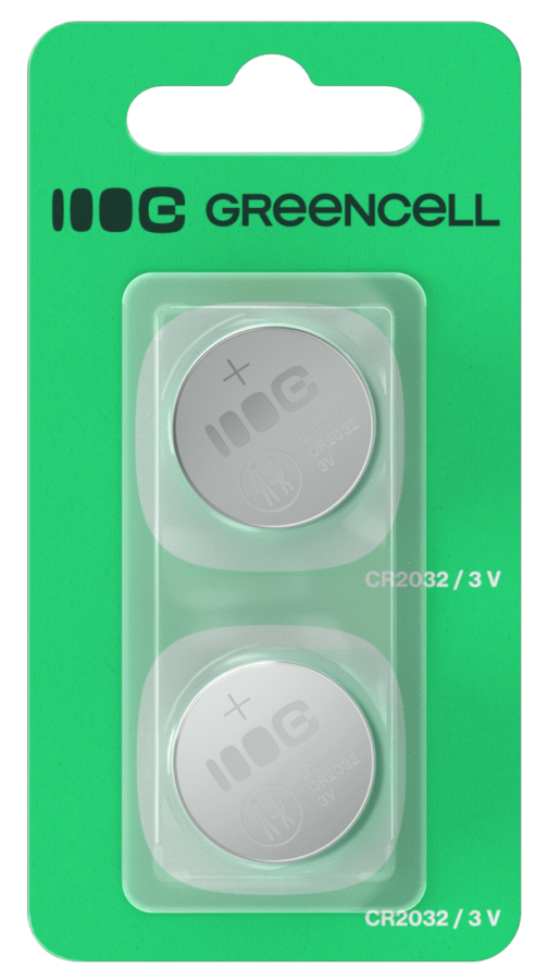 Baterijas Green Cell 2x Lithium CR2032 3V 220mAh (X2CR2032)