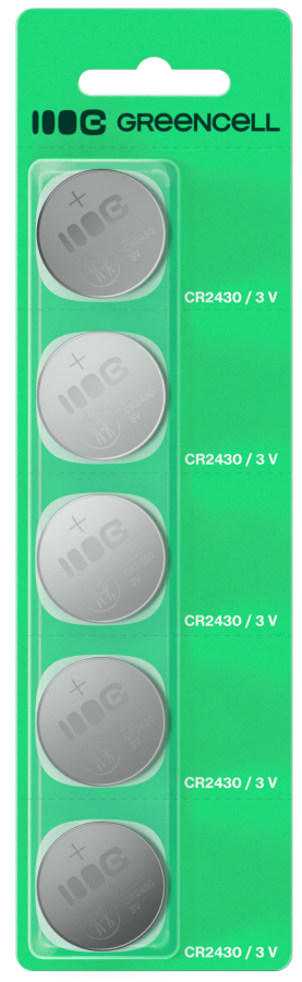 Baterijas Green Cell Blister 5x Lithium Battery CR2430 (X5CR2430)