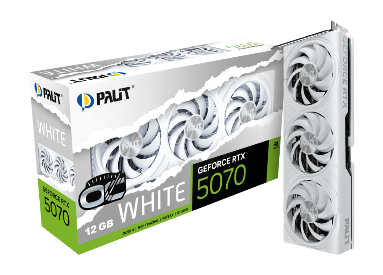 Videokarte PALIT GeForce RTX 5070 White OC (NE75070U19K9-GB2050W)
