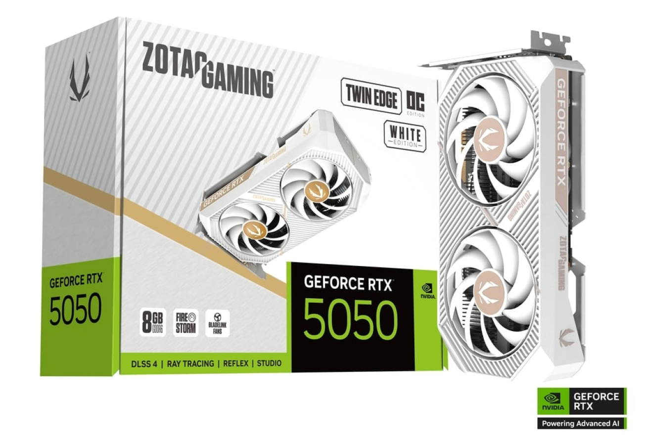 Videokarte ZOTAC GAMING GeForce RTX 5050 Twin Edge OC White Edition (ZT-B50500Q-10M)