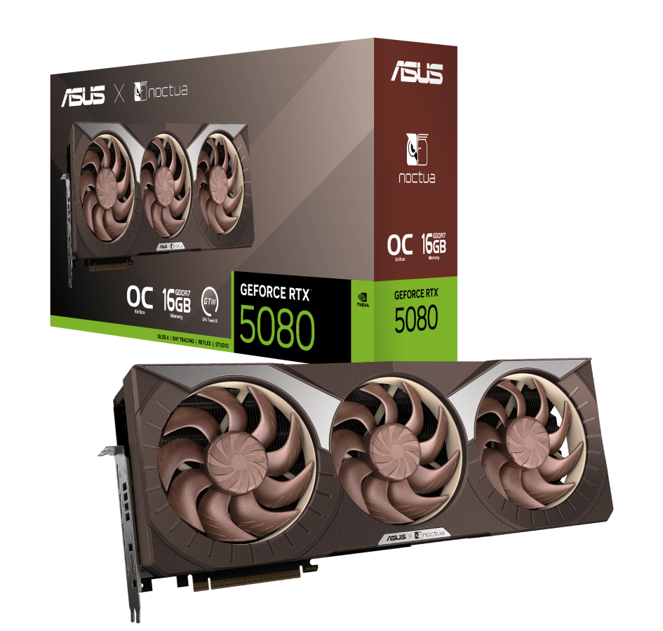 Videokarte ASUS GeForce RTX 5080 16GB GDDR7 Noctua OC Edition (90YV0M32-M0NA00)
