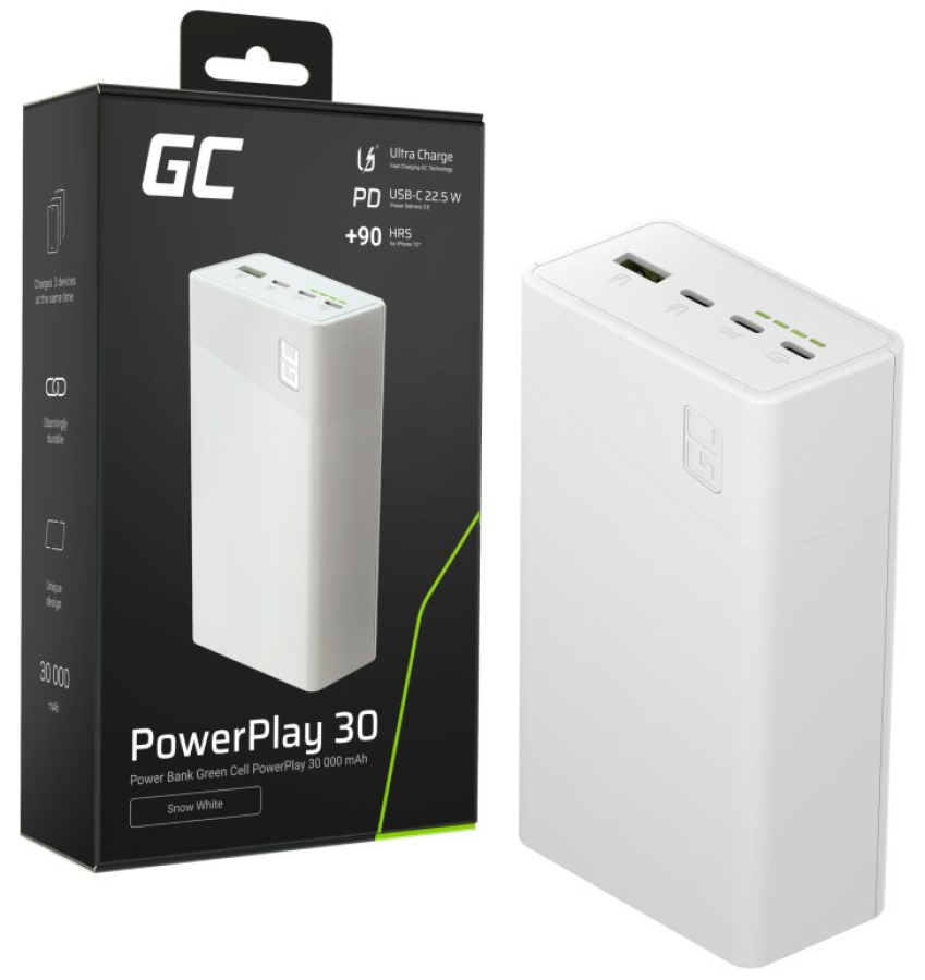 Powerbank GreenCell PowerPlay 30 30000mAh White (PBGC30W)