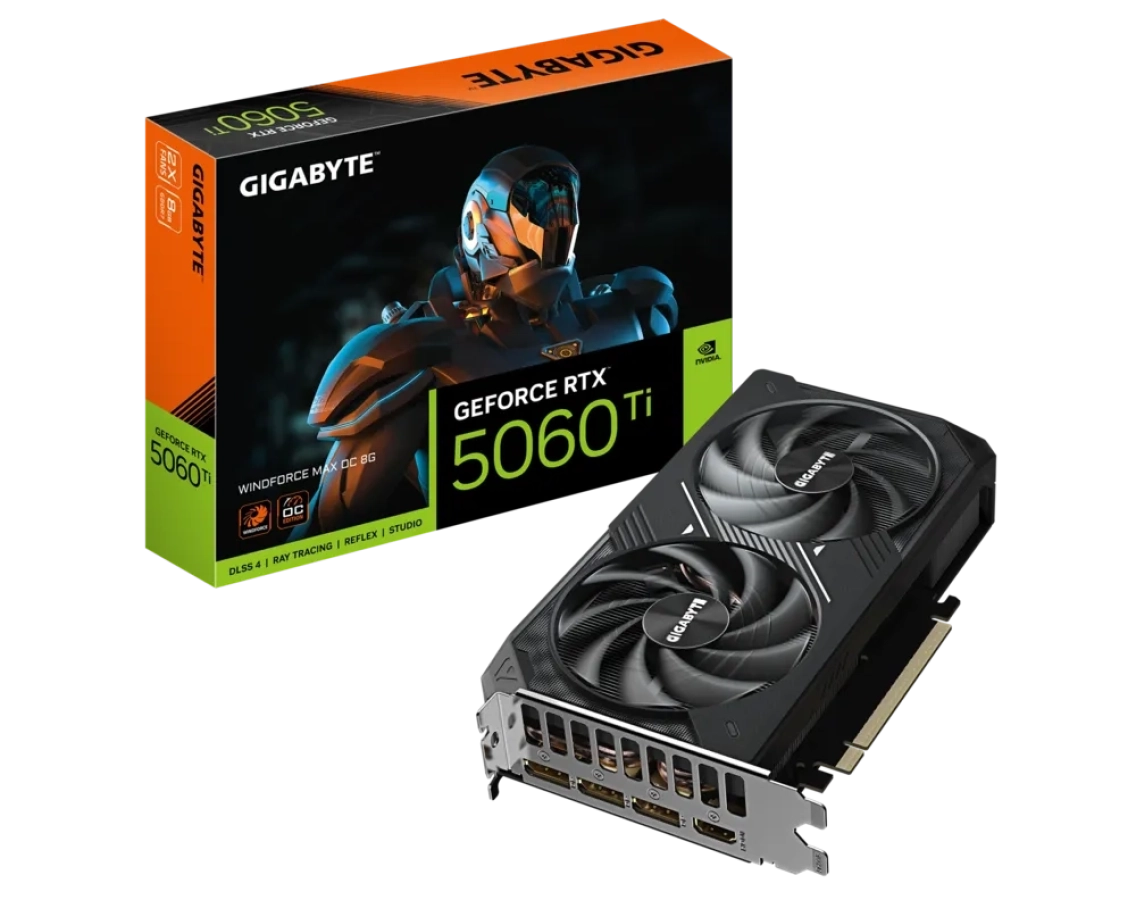 Videokarte Gigabyte GeForce RTX 5060 Ti WINDFORCE MAX OC 8G (GV-N506TWF2MAX OC-8GD)