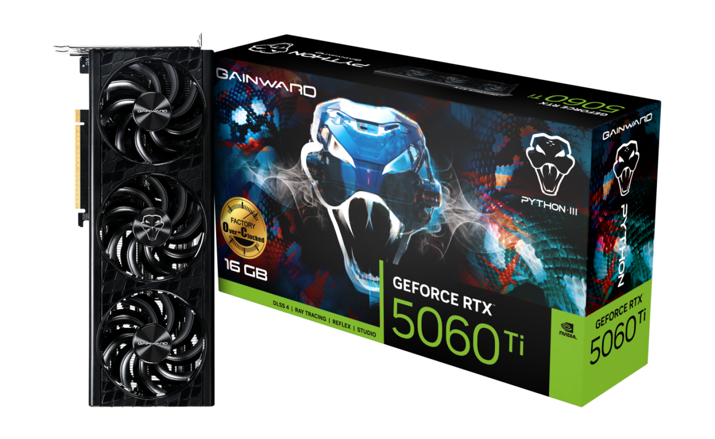 Videokarte Gainward GeForce RTX 5060 Ti Python III OC 16GB (NE7506TS19T1-GB2061T)
