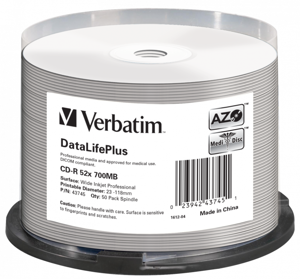 Matricas CD-R Verbatim 700MB 1x-52x DataLifePlus 50 Pack Spindle (43745V)