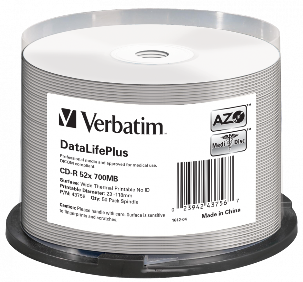 Matricas CD-R Verbatim 700MB 1x-52x DataLifePlus No ID 50 Pack Spindle (43756V)