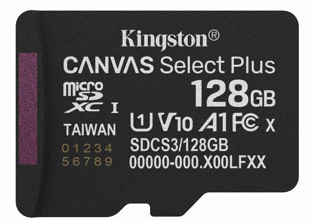 Atmiņas karte Kingston MicroSDXC 128GB Canvas Select Plus bez adaptera (SDCS3/128GBSP)