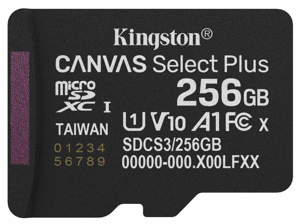Atmiņas karte Kingston MicroSDXC 256GB Canvas Select Plus bez adaptera (SDCS3/256GBSP)