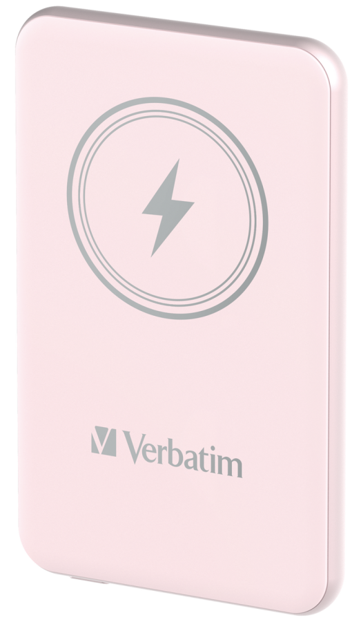Enerģijas krātuve Verbatim Charge n Go 5000mAh Magnetic Wireless Charge Pink (32243V)