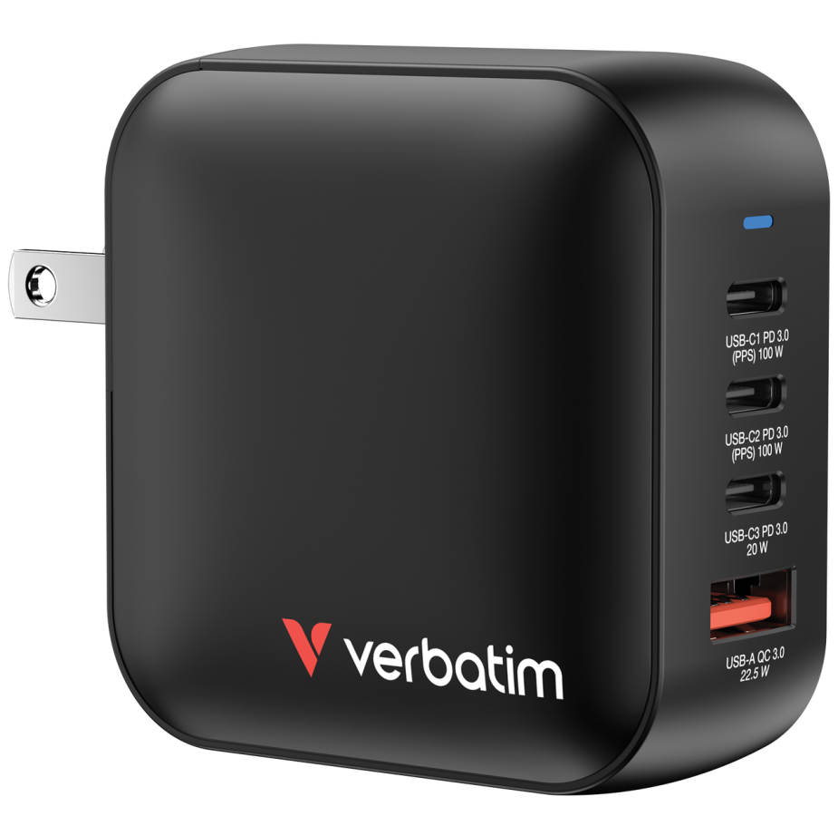Lādētājs Verbatim Universal Mini GaN Wall Charger 100W UK + EU (32231V)