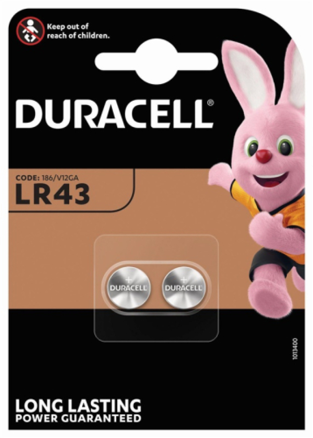 BaterijaS Duracell LR43 2 pack 1.5V 186/V12GA (5000394052581)