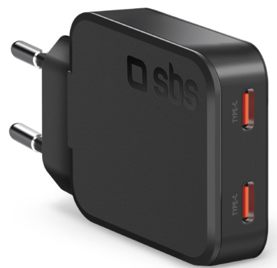 Charger SBS Ultra-slim 2x Type-C 65W (TETRGAN2C65SLIM)