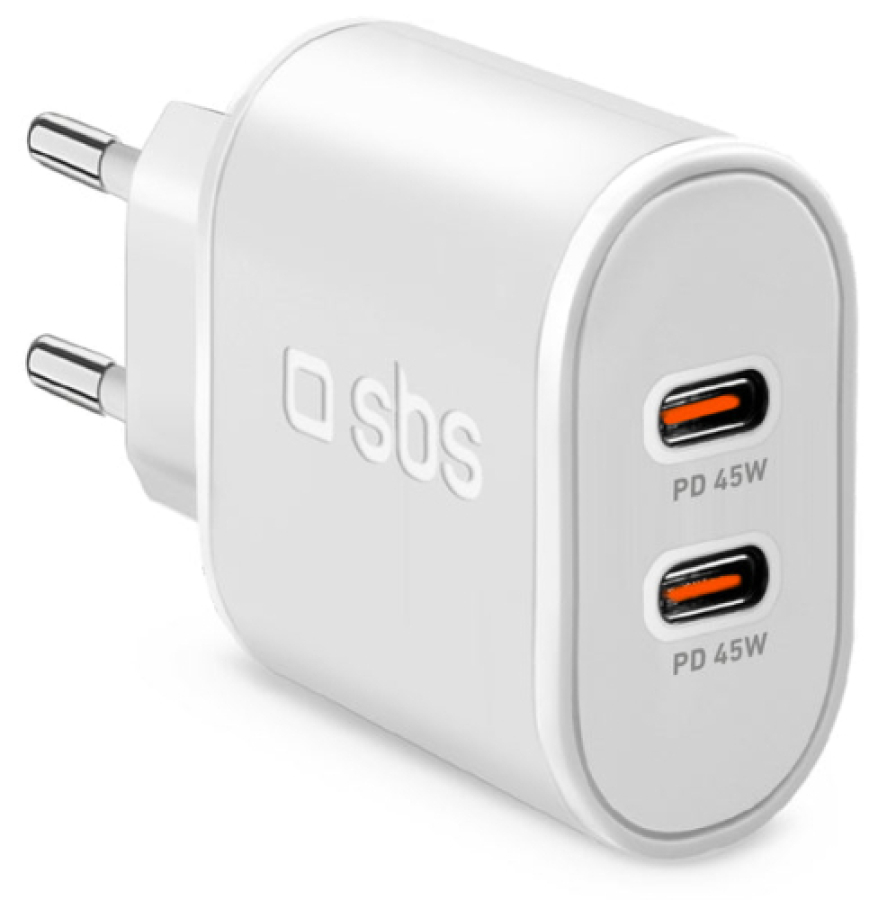 Lādētājs SBS 2x USB-C 45W (TETR2CPD45W)