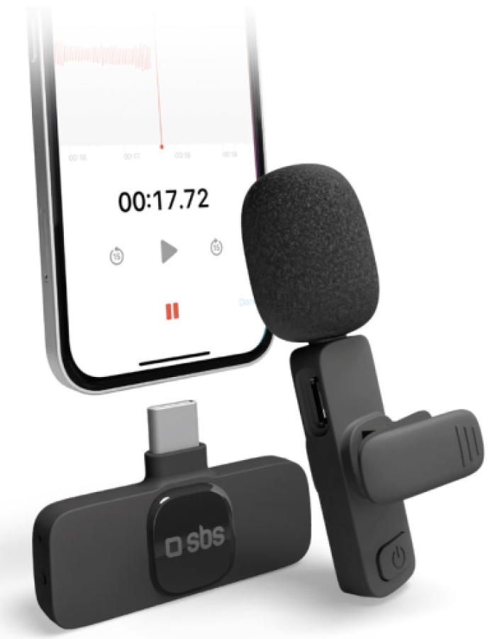 Bezvadu mikrofons SBS USB-C receiver clip mic (TEMICTYCBTK)