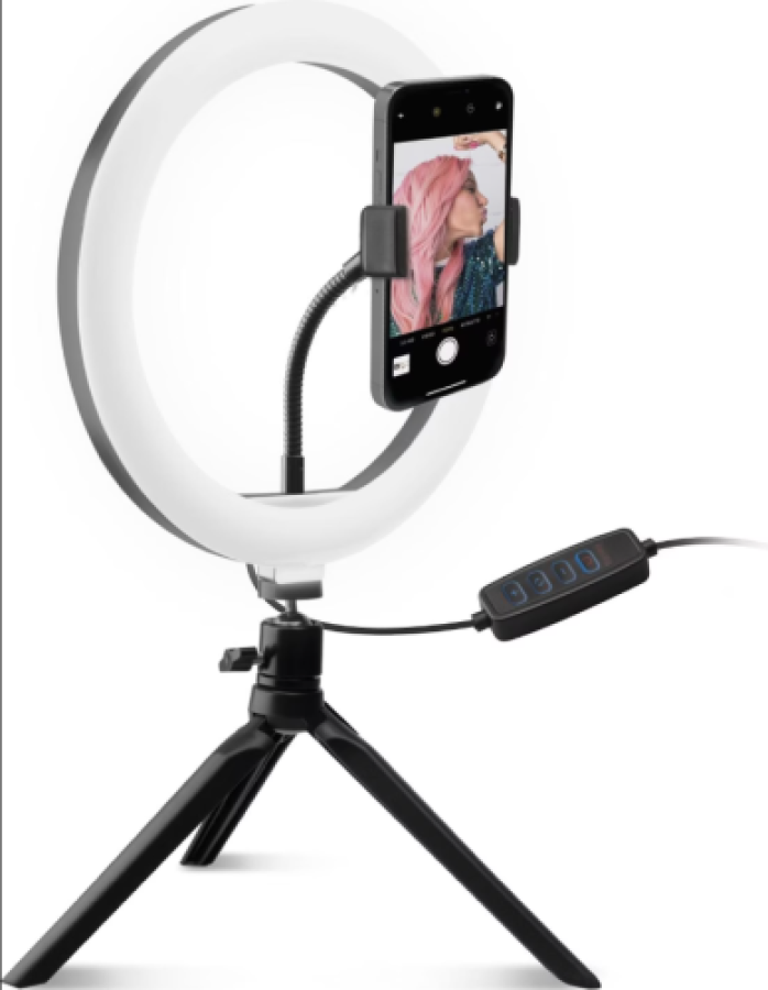 Telefona statīvs SBS Tripod 20cm LED Ring Light (TESELFIERING8)