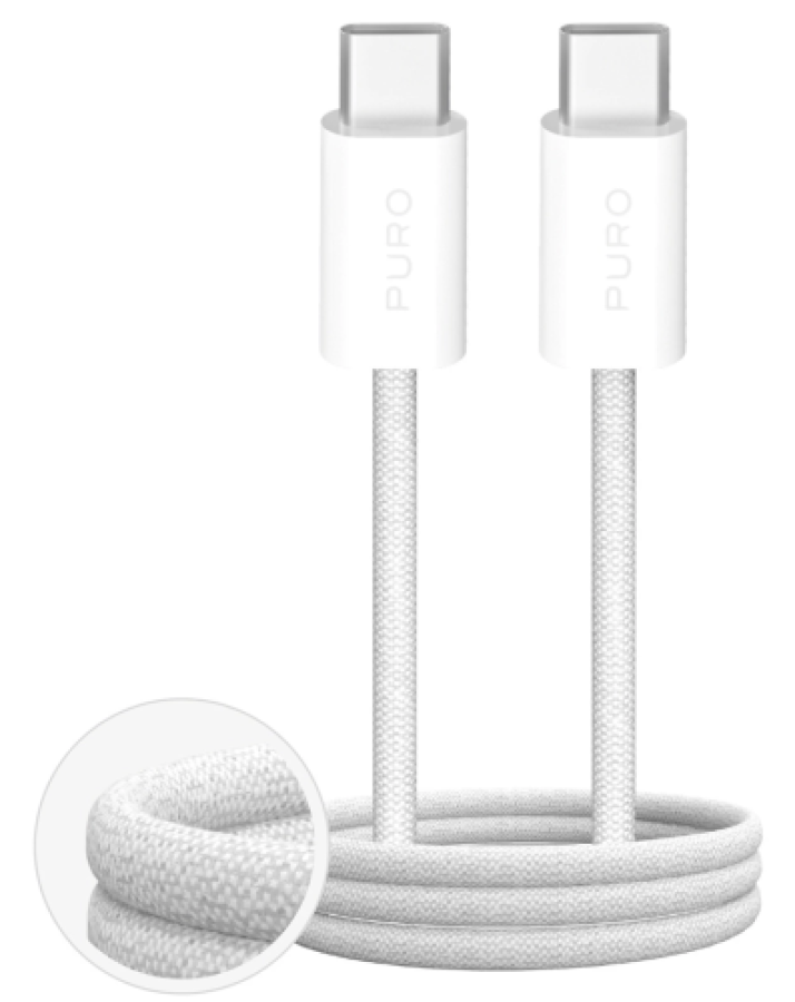 USB kabelis Puro Fabrik USB-C-USB-C 2m White (PUCCC60WFABK42MTWHI)