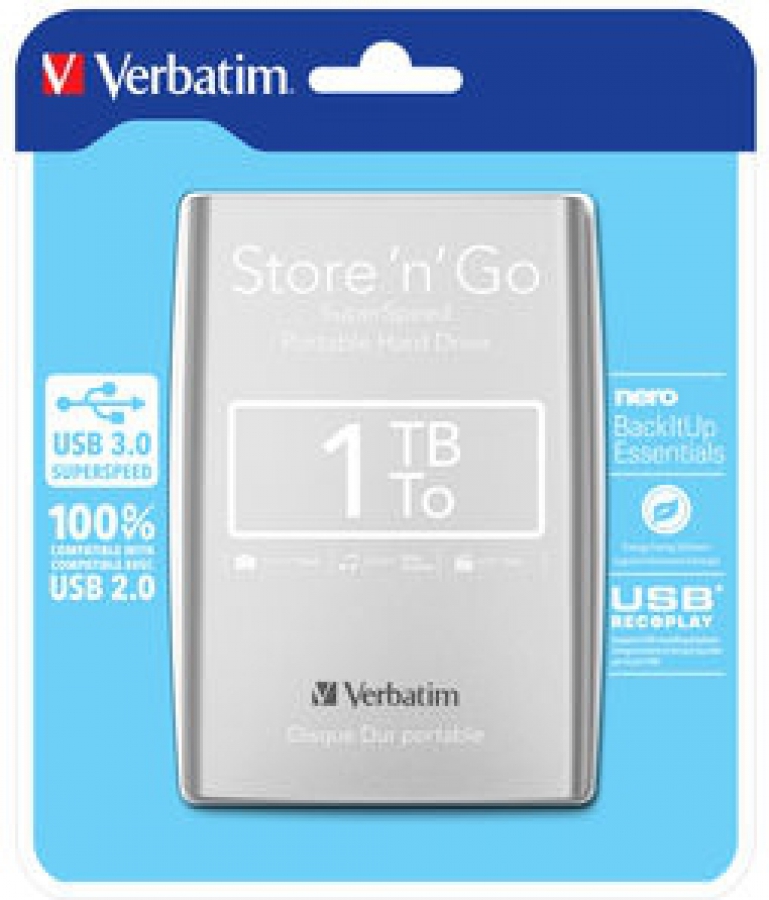 Ārējais cietais disks Verbatim Store n Go 1TB (53071V)