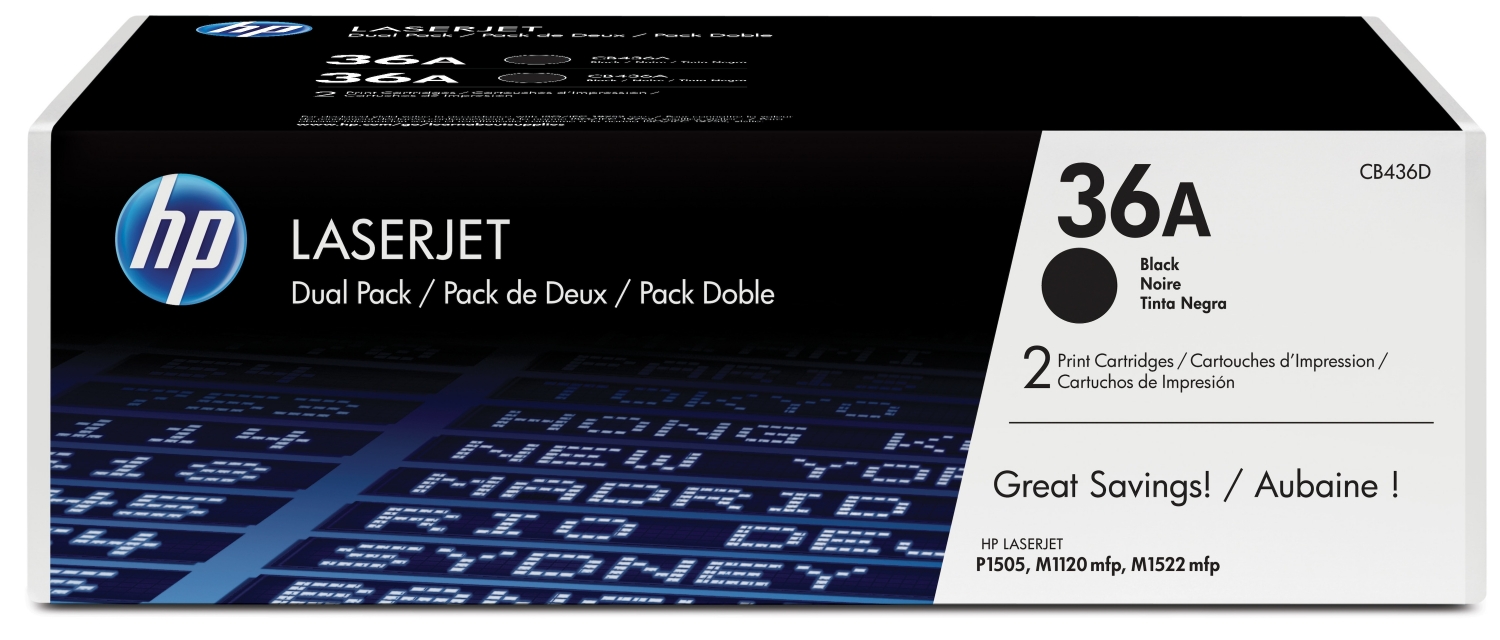 HP CB436AD 36A 2-pack Black (CB436AD)