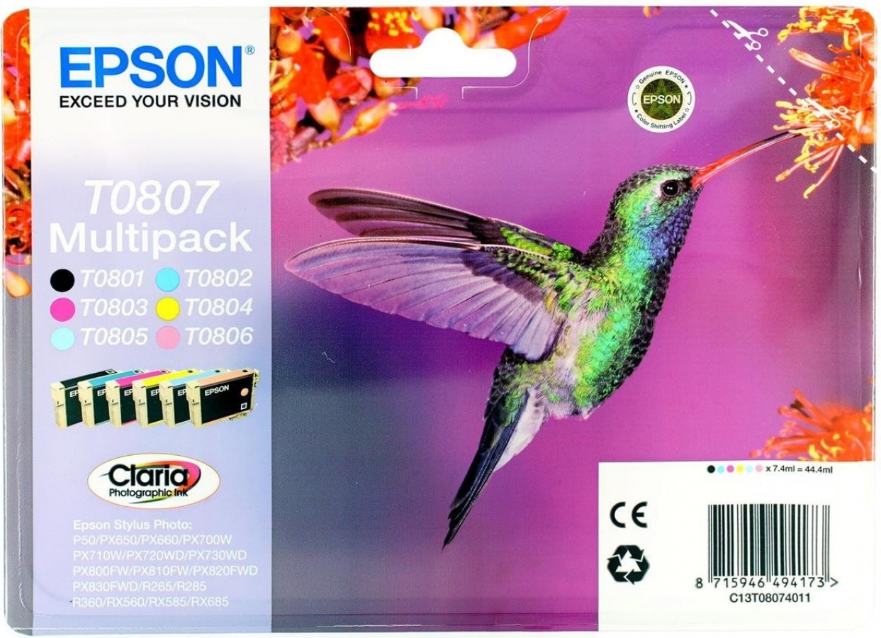 Tintes kārtidžs Epson T0807 6-Colors (C13T08074011)