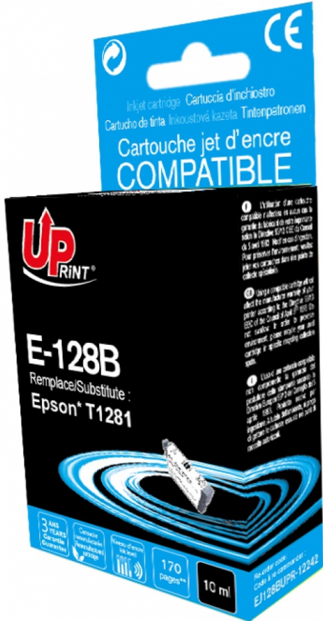 Tintes kārtridžs UPrint Epson T1281 Black (E-128B-UP)