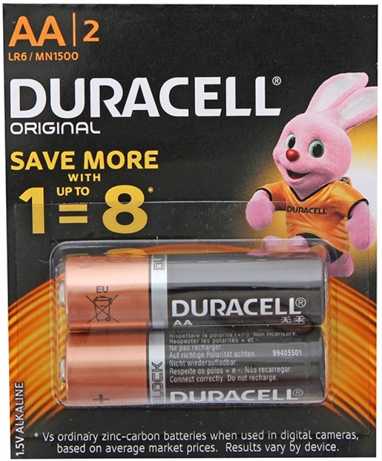 Baterijas Duracell AA Alkaline 2pack (5000394004283)