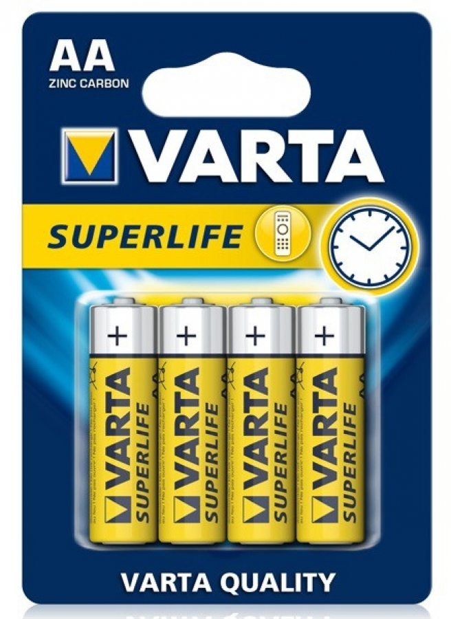Baterija Varta AA SuperLife Zinc Carbon 4 Pack (4008496556267)
