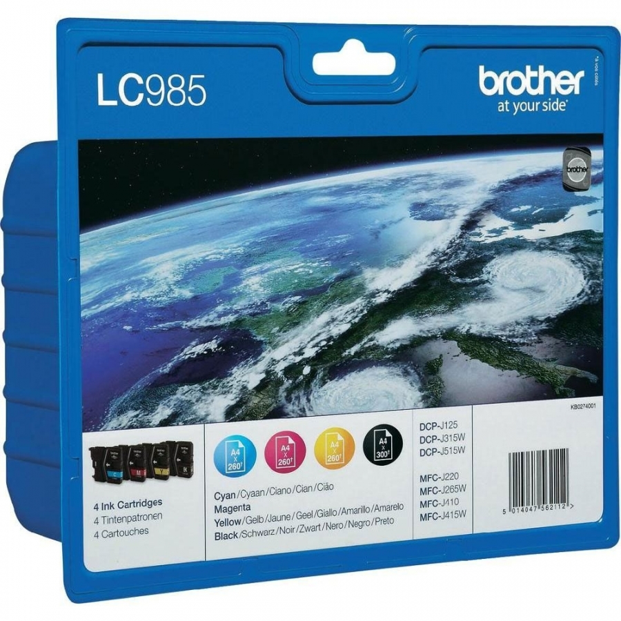 Ink cartridges Brother 985 pack Black/Cyan/Yellow/Magenta (LC985VALBP)