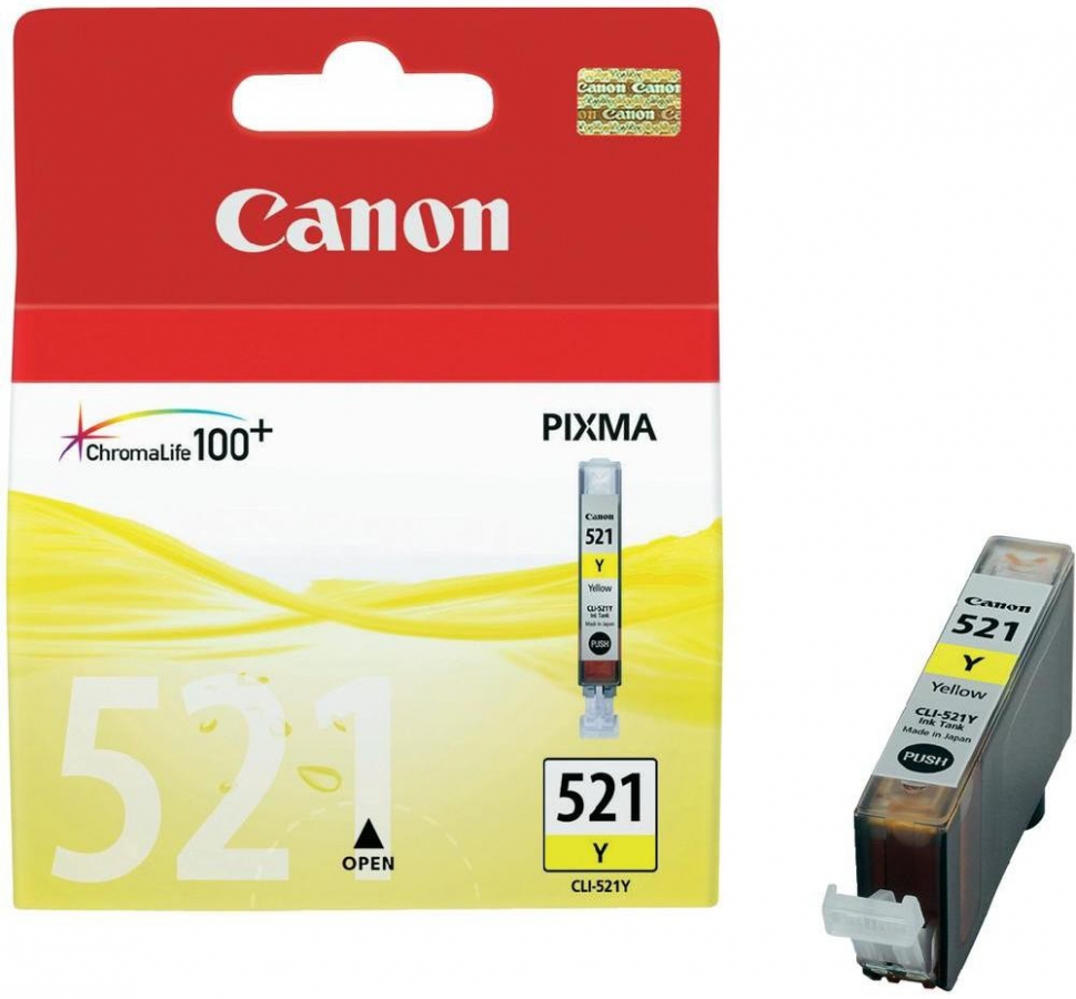 Tintes kārtridžs Canon CLI-521Y Yellow (2936B001)