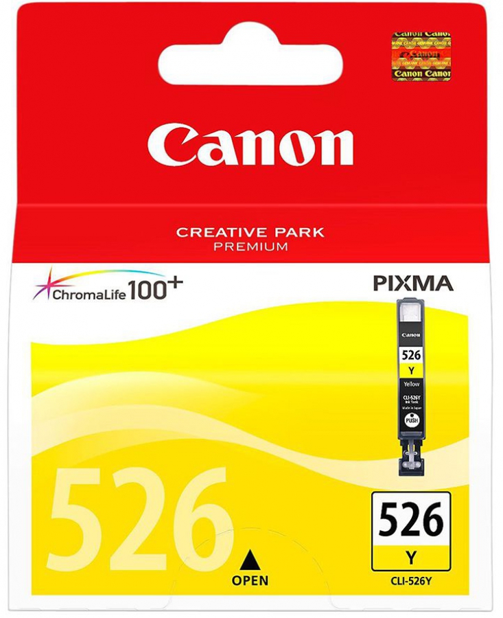 Tintes kārtridžs Canon CLI-526Y Yellow (4543B001)