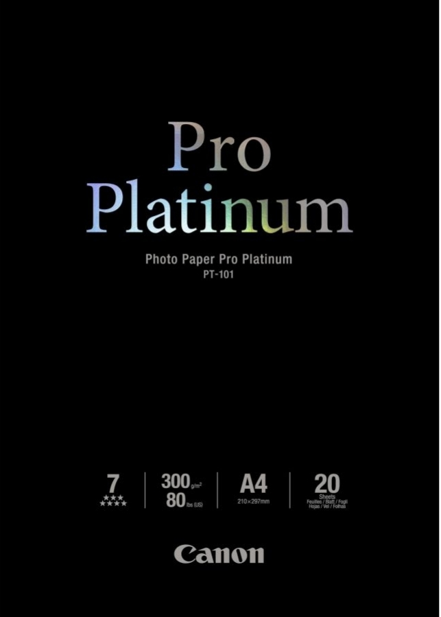 Fotopapīrs Canon PT-101 Pro Platinum A4 Glossy 20gab (2768B016)