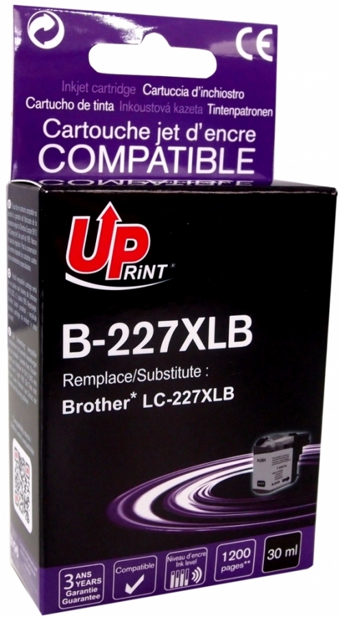 Tintes kārtridžs UPrint Brother B-227XLB Black (B-227XLB-UP)