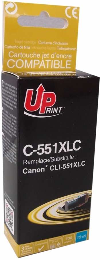 Tintes kārtridžs UPrint Canon CLI-551XLCY Cyan (C-551XLC-UP)