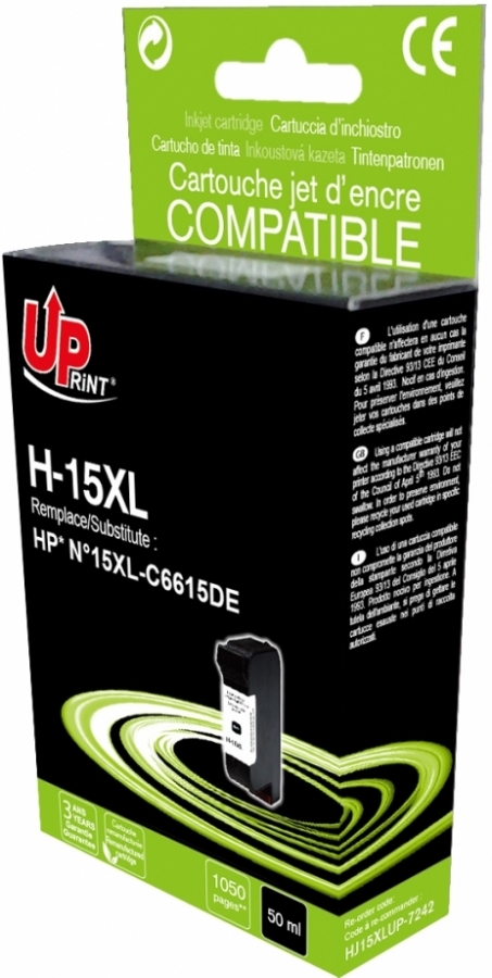Tintes kārtridžs UPrint HP 15 Black (H-15B-UP)