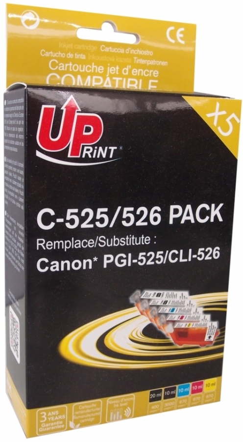 Tintes kārtridžs UPrint Canon PGI-525/CLI-526 Multipaka (C-525/526-PACK-UP)
