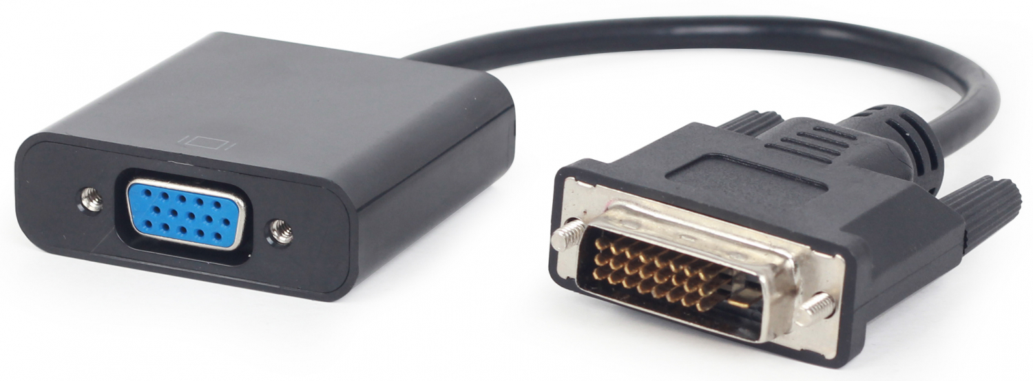 Gembird DVI-D Male - VGA Female 0.2m Black Full HD (A-DVID-VGAF-01)