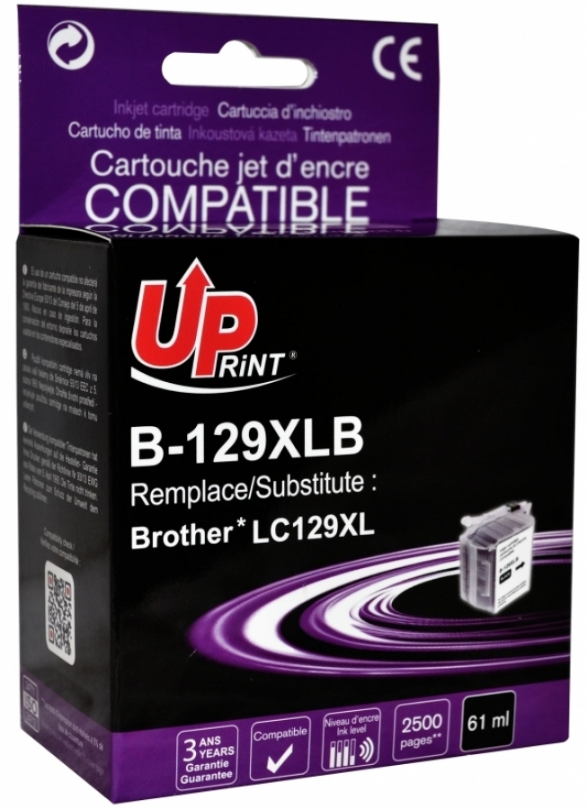 Tintes kārtridžs UPrint Brother B-129XLB Black (B-129XLB-UP)